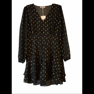 Free Generation Black and Gold Short Dress